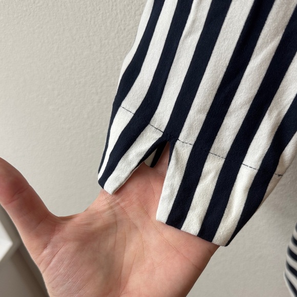 J. Jill Navy and White Striped Long Sleeve Top - Picture 4 of 6